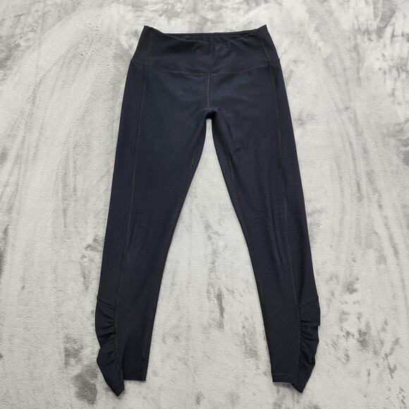 Maurices Leggings Womens M Black InMotion Crop Ruched Leg Workout Casual Stretch - Picture 1 of 11
